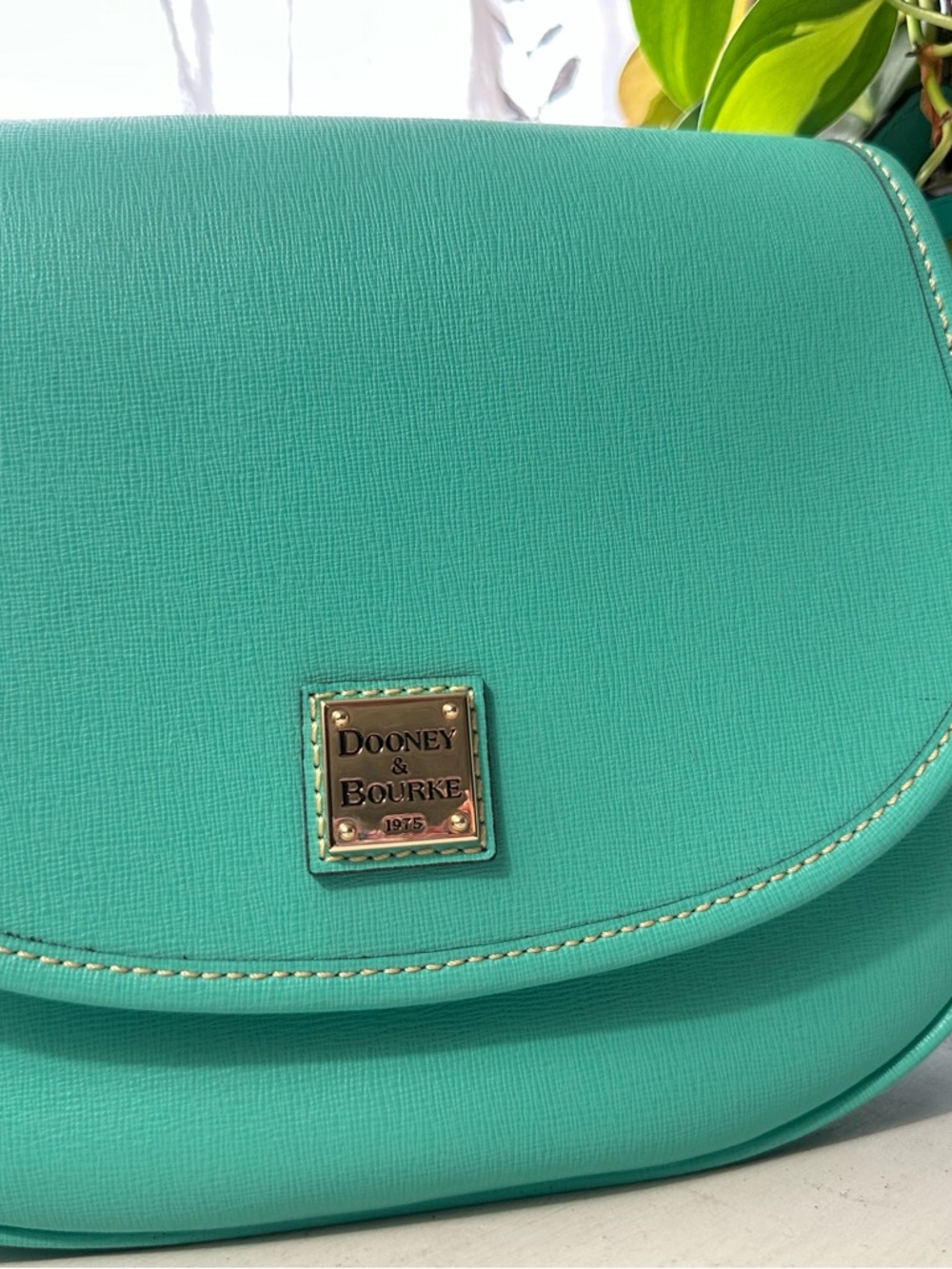 Dooney & Bourke Turquoise Mimi Saffiano Leather Saddle Bag NWOT